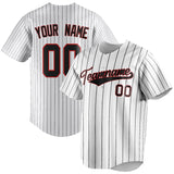 Custom White & Black Black Pinstripe Fan Baseball Jersey BB01240531LH517