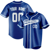 Custom Royal & White Color Fan Baseball Jersey