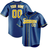 Custom Royal & Gold Gold Pinstripe Fan Baseball Jersey