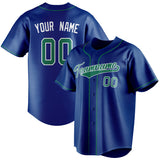 Custom Royal & Kelly Green Color Fan Baseball Jersey