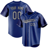 Custom Royal & Gray Color Fan Baseball Jersey