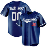 Custom Royal & White Color Fan Baseball Jersey