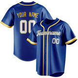 Custom Royal & White Color Fan Baseball Jersey