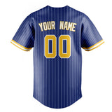 Custom Royal & Gold White Pinstripe Fan Baseball Jersey BB01240531TY375