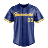 Custom Royal & Gold White Pinstripe Fan Baseball Jersey BB01240531TY375