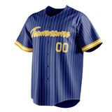 Custom Royal & Gold White Pinstripe Fan Baseball Jersey BB01240531TY375