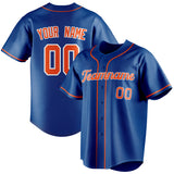 Custom Royal & Orange Color Fan Baseball Jersey