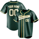 Custom Green & White Color Fan Baseball Jersey