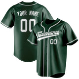 Custom Green & White Color Fan Baseball Jersey