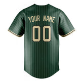 Custom Green & Cream White Pinstripe Fan Baseball Jersey BB01240531TY403