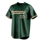 Custom Green & Cream White Pinstripe Fan Baseball Jersey BB01240531TY403