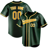 Custom Green & Gold Color Fan Baseball Jersey