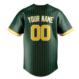 Custom Green & Gold White Pinstripe Fan Baseball Jersey BB01240531TY407