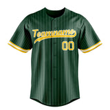 Custom Green & Gold White Pinstripe Fan Baseball Jersey BB01240531TY407