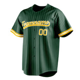 Custom Green & Gold White Pinstripe Fan Baseball Jersey BB01240531TY407