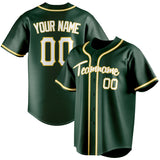 Custom Green & White Color Fan Baseball Jersey