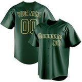 Custom Green & Gold Color Fan Baseball Jersey