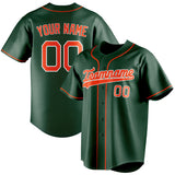 Custom Green & Orange Color Fan Baseball Jersey