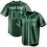 Custom Green & Kelly Green White Pinstripe Fan Baseball Jersey