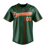 Custom Green & Orange White Pinstripe Fan Baseball Jersey BB01240531TY418