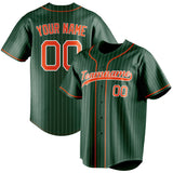 Custom Green & Orange White Pinstripe Fan Baseball Jersey BB01240531TY418