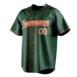 Custom Green & Orange White Pinstripe Fan Baseball Jersey BB01240531TY418