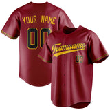 Custom Maroon & Gold Color Fan Baseball Jersey BB01240531WX470