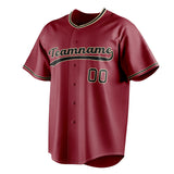 Custom Maroon & Black Color Fan Baseball Jersey BB01240531WX471