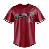 Custom Maroon & Black Color Fan Baseball Jersey BB01240531WX474