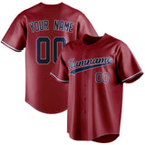 Custom Maroon & Navy Color Fan Baseball Jersey