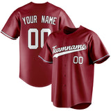 Custom Maroon & White Color Fan Baseball Jersey