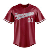 Custom Maroon & Gray Color Fan Baseball Jersey BB01240531WX477