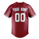 Custom Maroon & White Color Fan Baseball Jersey BB01240531WX478