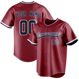 Custom Maroon & Navy Color Fan Baseball Jersey