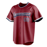 Custom Maroon & Navy Color Fan Baseball Jersey BB01240531WX481