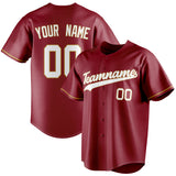 Custom Maroon & White Color Fan Baseball Jersey