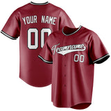 Custom Maroon & White Color Fan Baseball Jersey