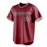 Custom Maroon & Black Color Fan Baseball Jersey BB01240531WX484