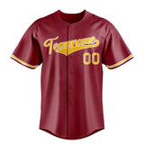 Custom Maroon & Yellow Color Fan Baseball Jersey BB01240531WX486