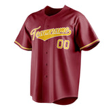 Custom Maroon & Yellow Color Fan Baseball Jersey BB01240531WX486