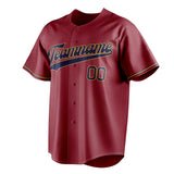 Custom Maroon & Black Color Fan Baseball Jersey BB01240531WX488