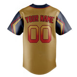 Custom Old Gold & Navy 3 Colors Arm Shapes Fan Baseball Jersey BB01240531WX522