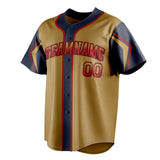 Custom Old Gold & Navy 3 Colors Arm Shapes Fan Baseball Jersey BB01240531WX522