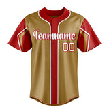 Custom Old Gold & Red 3 Colors Arm Shapes Fan Baseball Jersey BB01240531WX523