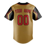 Custom Old Gold & Black 3 Colors Arm Shapes Fan Baseball Jersey BB01240531WX524