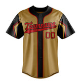 Custom Old Gold & Black 3 Colors Arm Shapes Fan Baseball Jersey BB01240531WX524