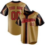 Custom Old Gold & Black 3 Colors Arm Shapes Fan Baseball Jersey BB01240531WX524