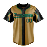 Custom Old Gold & Black 3 Colors Arm Shapes Fan Baseball Jersey BB01240531WX525