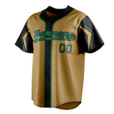 Custom Old Gold & Black 3 Colors Arm Shapes Fan Baseball Jersey BB01240531WX525