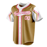 Custom Old Gold & White 3 Colors Arm Shapes Fan Baseball Jersey BB01240531WX526